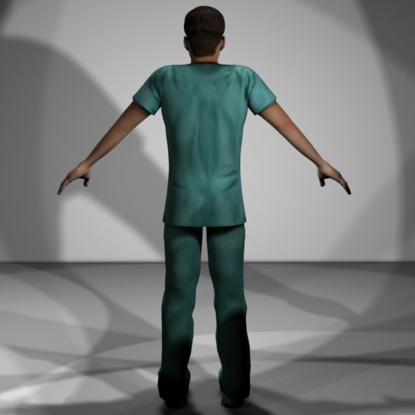 3d male characters model - Medical Personnel Collection Rigged - Men #1 by MasonMotion